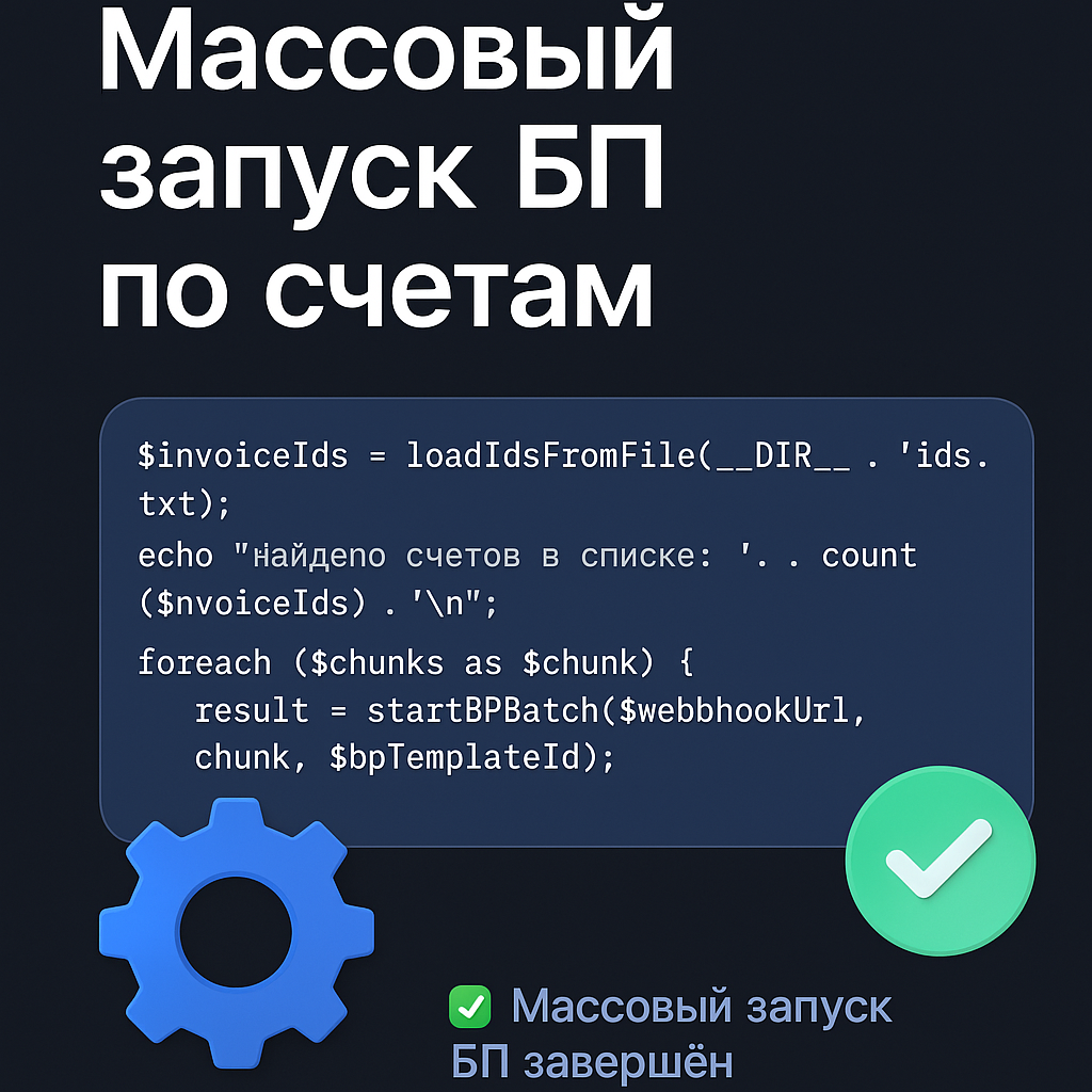 Массовый запуск бизнес-процессов по счетам в Битрикс24